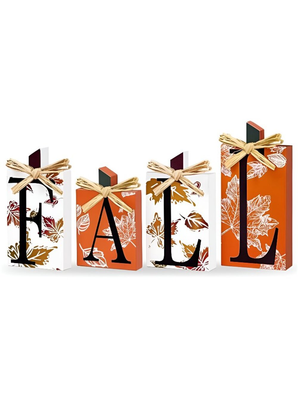Fall Decorations for Home, Autumn Thanksgiving Decor, 4 Pcs Farmhouse Wooden